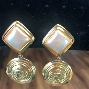 Liz Claiborne drop pearl earrings